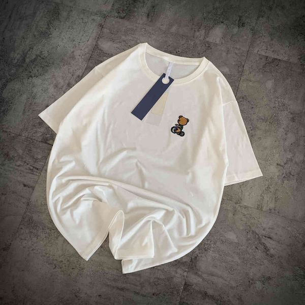 luxury design summer fashion simple embroidered bicycle bear t-shirt for men and women, White
luxury design summer fashion simple embroidered bicycle bear t-shirt for men and women, White