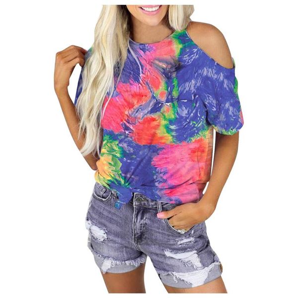women's blouses & shirts women tie-dye printed short-sleeved cold shoulder o-neck casual blouse vintage harajuku summer tees mujer cami, White
women's blouses & shirts women tie-dye printed short-sleeved cold shoulder o-neck casual blouse vintage harajuku summer tees mujer cami, White