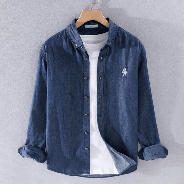 2021 new outono manga longa bordado denim moda casual camisas para os homens de algodo confortvel chemise camisa dos h7nn, White
2021 new outono manga longa bordado denim moda casual camisas para os homens de algodo confortvel chemise camisa dos h7nn, White