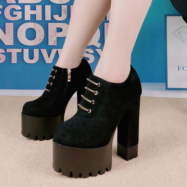 boots european american fashion women's 14cm high heels square heel waterproof platform deep mouth single ankle, Black
boots european american fashion women's 14cm high heels square heel waterproof platform deep mouth single ankle, Black