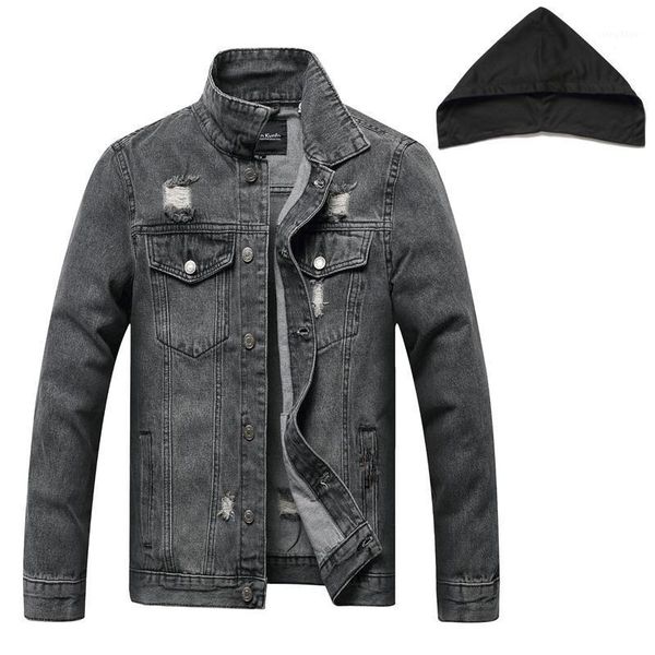 spring gray blue cotton slim denim coats detachable casual jean jacket men men's jackets, Black;brown
spring gray blue cotton slim denim coats detachable casual jean jacket men men's jackets, Black;brown