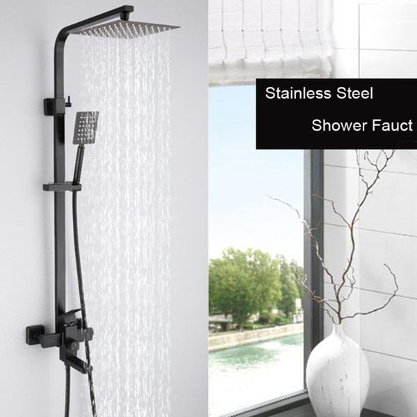 bathroom shower sets matte black faucet set rainfall all metal bathtub mixer tap 3-way stainless steel
bathroom shower sets matte black faucet set rainfall all metal bathtub mixer tap 3-way stainless steel