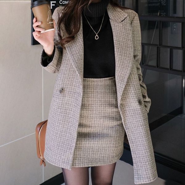 fashion female chess of two pieces from the women's office skirt short fall single suit y313 abpt, Black;gray
fashion female chess of two pieces from the women's office skirt short fall single suit y313 abpt, Black;gray