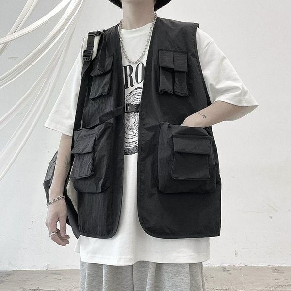 men's vests hybskr vibe style overalls big pocket oversized casual men vest jacket solid color fashion japanese coats baggy clothing, Black;white
men's vests hybskr vibe style overalls big pocket oversized casual men vest jacket solid color fashion japanese coats baggy clothing, Black;white