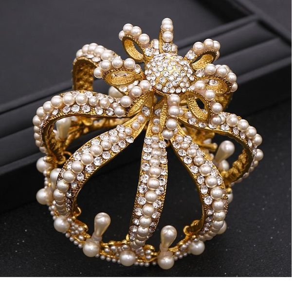 bridal headdress baroque crystal pearl diadem gold round crown queen tiara jewelry birthday party wedding hair acc qylmxb, Silver
bridal headdress baroque crystal pearl diadem gold round crown queen tiara jewelry birthday party wedding hair acc qylmxb, Silver