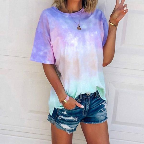 women's 2021 summer t-shirt new oversized clothing leisure gradient print loose short sleeve t-shirts casual plus size 5xl, White
women's 2021 summer t-shirt new oversized clothing leisure gradient print loose short sleeve t-shirts casual plus size 5xl, White