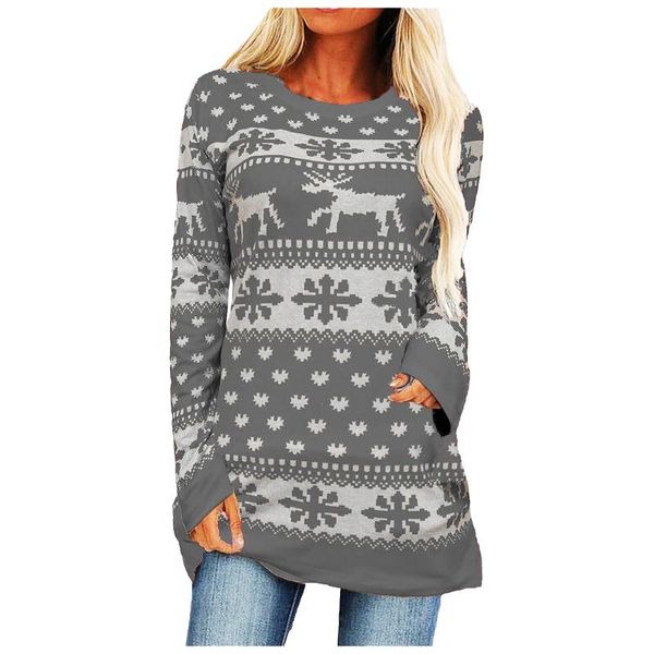 women's blouses & shirts loose fashion round neck blouse women christmas print long-sleeved vetement femme 2022 camisas de mujer, White
women's blouses & shirts loose fashion round neck blouse women christmas print long-sleeved vetement femme 2022 camisas de mujer, White