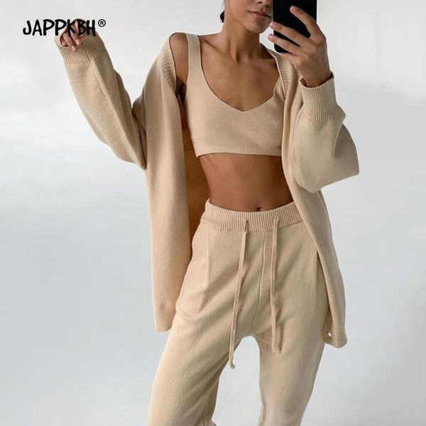 women's two piece pants women tracksuits wives casual clothing 2021 spring crop loose cardigans 3 pieces sets female knitwear wear, White
women's two piece pants women tracksuits wives casual clothing 2021 spring crop loose cardigans 3 pieces sets female knitwear wear, White