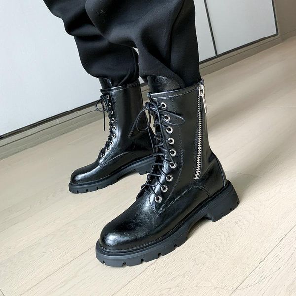 boots 2021 british style autumn winter genuine leather women fashion heighten thick sole motorcycle, Black
boots 2021 british style autumn winter genuine leather women fashion heighten thick sole motorcycle, Black