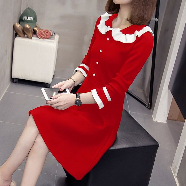 More Size 2021 Winter Kintted Nightgown Women's Dress Long Sleeve Peter Pan Beautiful Red Collar the Line Dressed in Autumn Big Clothes 11lk, Black;gray
More Size 2021 Winter Kintted Nightgown Women's Dress Long Sleeve Peter Pan Beautiful Red Collar the Line Dressed in Autumn Big Clothes 11lk, Black;gray