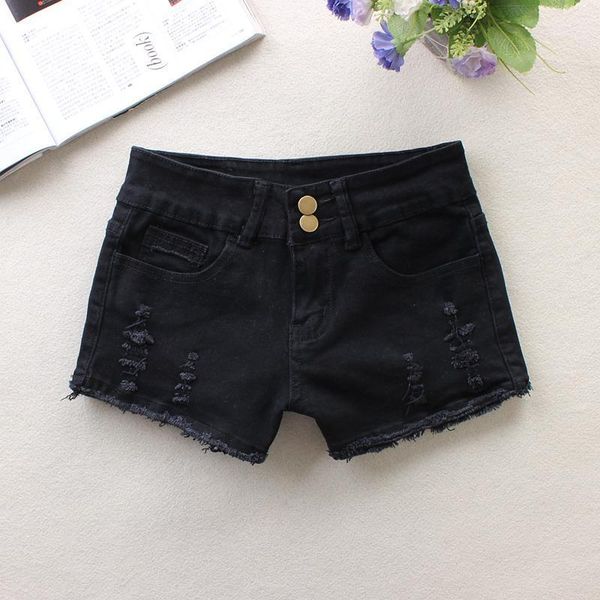 women's shorts black white denim for women ripped soft mid-waist short streetwear femael autumn summer jeans s250, White;black
women's shorts black white denim for women ripped soft mid-waist short streetwear femael autumn summer jeans s250, White;black
