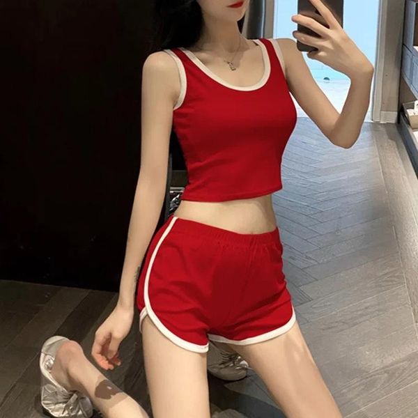 women's tracksuits two piece set women 2021 summer white solid crop vest + shorts sports gym running red 2 sets womens outfits, Gray
women's tracksuits two piece set women 2021 summer white solid crop vest + shorts sports gym running red 2 sets womens outfits, Gray