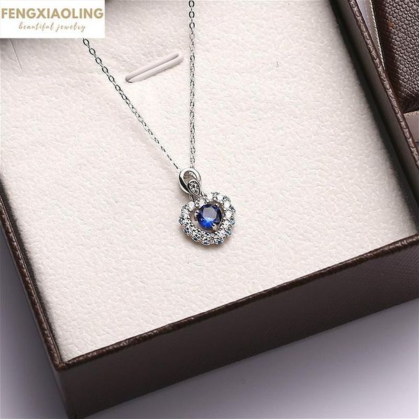 fengxiaoling classic eternal heart 925 sterling silver pendant necklaces for women blue zircon heart necklace birthday gift 2021 q0531
fengxiaoling classic eternal heart 925 sterling silver pendant necklaces for women blue zircon heart necklace birthday gift 2021 q0531