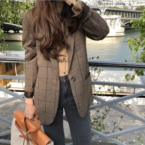 women's suits & blazers fashion business interview plaid women work office ladies long sleeve spring casual, White;black
women's suits & blazers fashion business interview plaid women work office ladies long sleeve spring casual, White;black