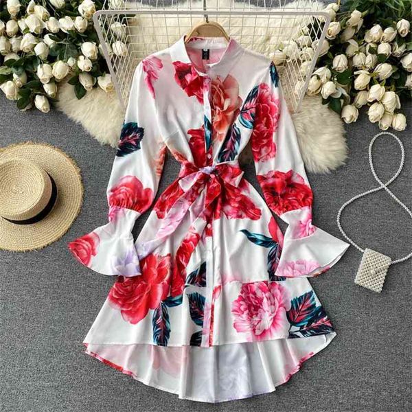 women fashion spring flower retro printing button slim ruffled long flare sleeve mini a-line dress clothes vintage vestidos s441 210527, Black;gray
women fashion spring flower retro printing button slim ruffled long flare sleeve mini a-line dress clothes vintage vestidos s441 210527, Black;gray