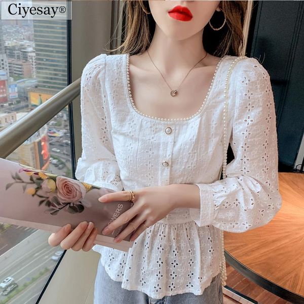 women's blouses & shirts ciyesay clothing 2021 korean fashion summer white shirt long sleeve blouse short elegant blous
women's blouses & shirts ciyesay clothing 2021 korean fashion summer white shirt long sleeve blouse short elegant blous