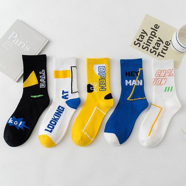 men's socks 2021 fashion 5 pairs men cotton comforable breathable soft women long casual all-match inscription pattern style, Black
men's socks 2021 fashion 5 pairs men cotton comforable breathable soft women long casual all-match inscription pattern style, Black