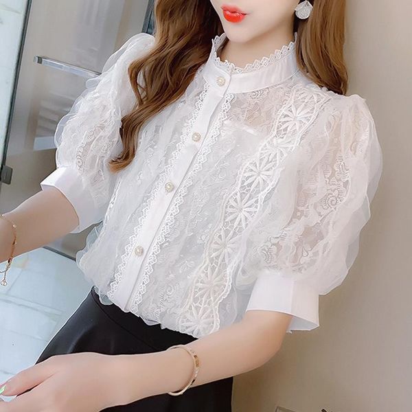 fashion lace shirt womens blouses 2021 summer new lantern sleeve black white puff sleeve korean fashion clothing camisas mujer blusa 216j
fashion lace shirt womens blouses 2021 summer new lantern sleeve black white puff sleeve korean fashion clothing camisas mujer blusa 216j