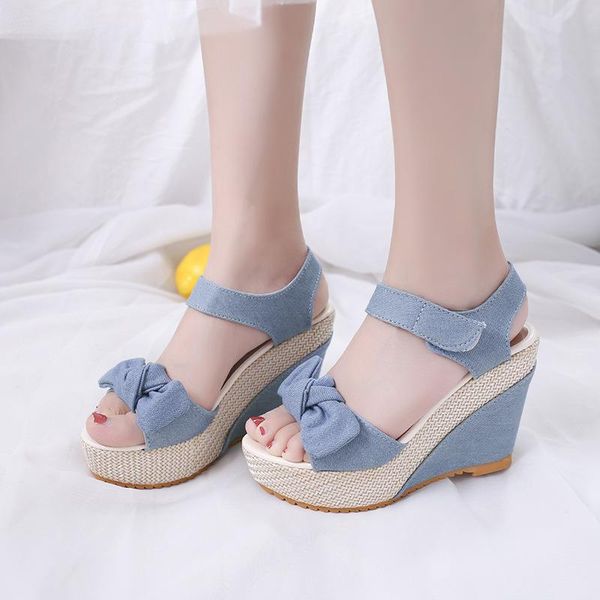dress shoes designer denim sandals women wedges heels peep-toe platform woman thick bottom, Black
dress shoes designer denim sandals women wedges heels peep-toe platform woman thick bottom, Black