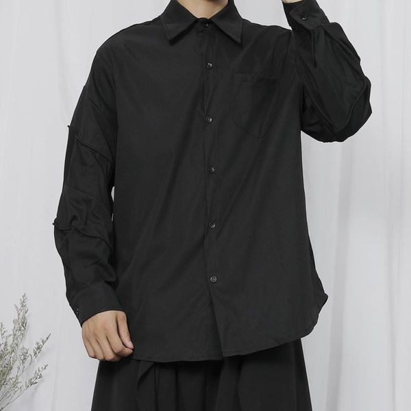 men's casual shirts long sleeve shirt spring and autumn classic dark personality stitching design hip hop loose large size, White;black
men's casual shirts long sleeve shirt spring and autumn classic dark personality stitching design hip hop loose large size, White;black
