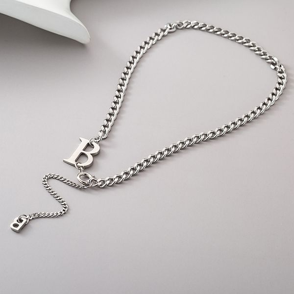 ins personality versatile letter b stainless steel necklace net red cool wind simple temperament short clavicle chain women, Silver
ins personality versatile letter b stainless steel necklace net red cool wind simple temperament short clavicle chain women, Silver