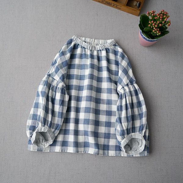 women's blouses & shirts art check double yarn shirt women spring commuter wear fresh all over cotton button off nine point sleeve top, White
women's blouses & shirts art check double yarn shirt women spring commuter wear fresh all over cotton button off nine point sleeve top, White