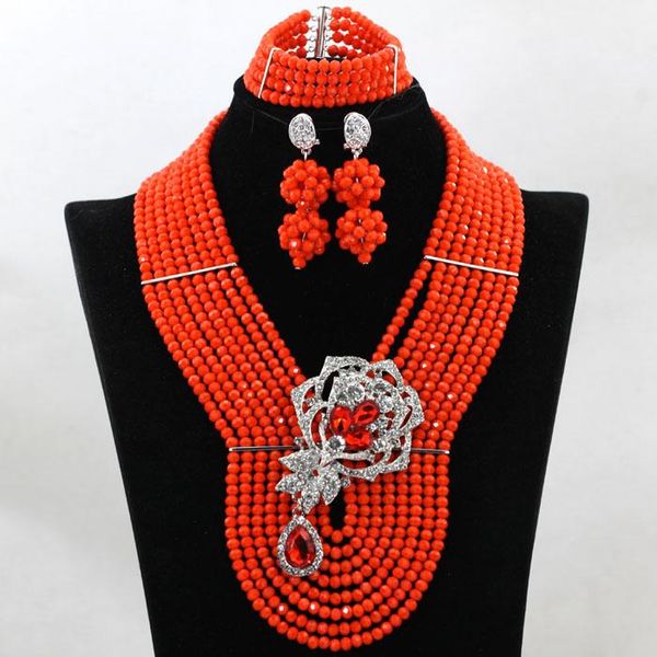 earrings & necklace latest red chunky crystal african beads jewelry set 8 layers unique drop hx921, Silver
earrings & necklace latest red chunky crystal african beads jewelry set 8 layers unique drop hx921, Silver