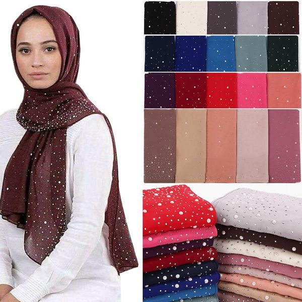 scarves fashion women solid chiffon headscarf plain diamond beads pearls shawls color islamic muslim wrap head hijabs, Blue;gray
scarves fashion women solid chiffon headscarf plain diamond beads pearls shawls color islamic muslim wrap head hijabs, Blue;gray