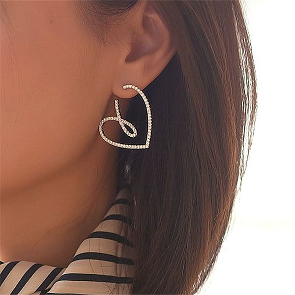 s925 sier needle xu lu same love earrings female heart earrings korean net red advanced style, Golden
s925 sier needle xu lu same love earrings female heart earrings korean net red advanced style, Golden