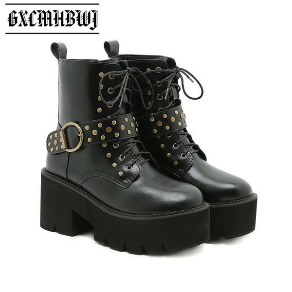boots gxcmhbwj handmade rivet metal black chunky platform women ankle round toe lace up thick bottom female motorcycle
boots gxcmhbwj handmade rivet metal black chunky platform women ankle round toe lace up thick bottom female motorcycle