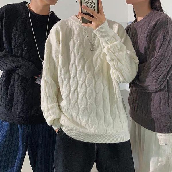 men's sweaters sweater and women's autumn winter thick loose trend solid color round neck casual couple's clothes thickened, White;black
men's sweaters sweater and women's autumn winter thick loose trend solid color round neck casual couple's clothes thickened, White;black