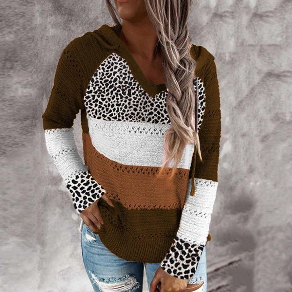 women's sweaters women patchwork hooded lady winter v neck leopard knitted sweater female autumn long sleeve pullovers, White;black
women's sweaters women patchwork hooded lady winter v neck leopard knitted sweater female autumn long sleeve pullovers, White;black