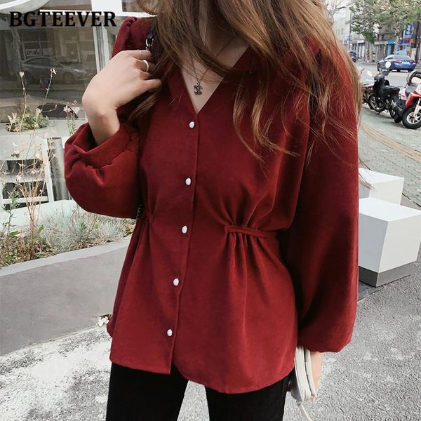 women's blouses & shirts bgteever v-neck full sleeve women spring single-breasted lace-up female slim waist elegant ladies blusas, White
women's blouses & shirts bgteever v-neck full sleeve women spring single-breasted lace-up female slim waist elegant ladies blusas, White