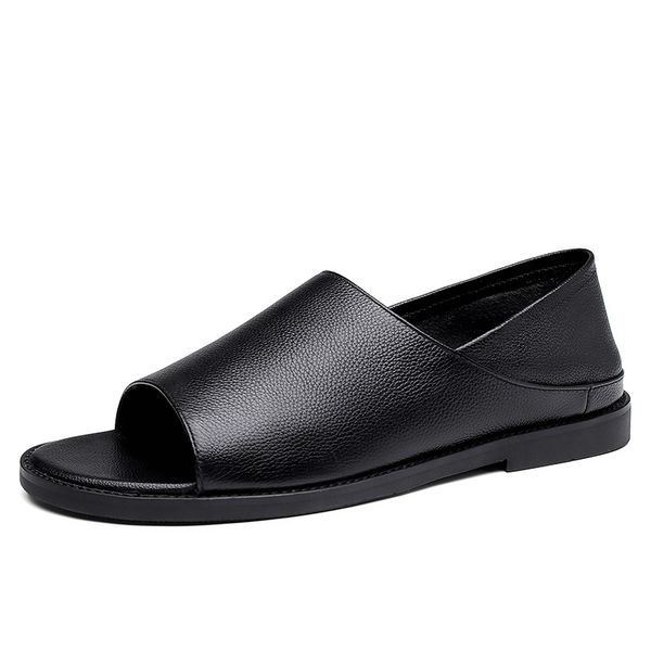 summer men's sandals new leather casual breathable wild beach open-toed outer wear roman sandals, Black
summer men's sandals new leather casual breathable wild beach open-toed outer wear roman sandals, Black