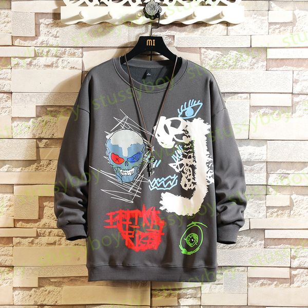 men pullover sweater long sleeve hoodies man graffiti hand-painted round neck sweatshirt mans hip hop loose casual sweater, Black
men pullover sweater long sleeve hoodies man graffiti hand-painted round neck sweatshirt mans hip hop loose casual sweater, Black