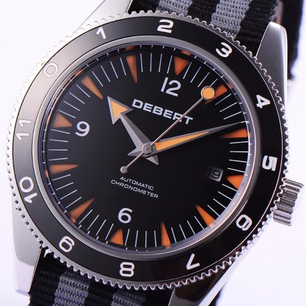 wristwatches debert 41mm black bay dial sapphire glass rotating ceramic bezel miyota automatic men's wrist watch, Slivery;brown
wristwatches debert 41mm black bay dial sapphire glass rotating ceramic bezel miyota automatic men's wrist watch, Slivery;brown