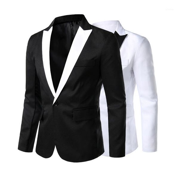 men's suits & blazers men fashion long sleeve slim fit jacket blazer costume dress gentleman coat, White;black
men's suits & blazers men fashion long sleeve slim fit jacket blazer costume dress gentleman coat, White;black