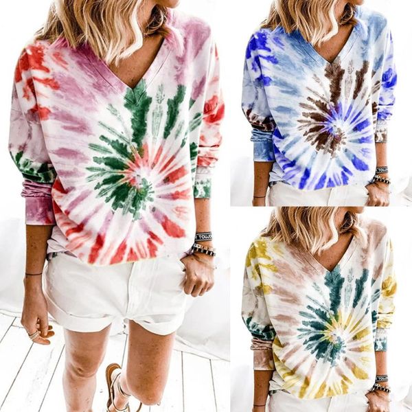 women's t-shirt autumn long sleeve tie dye v neck 2021 fashion print woman tshirts casual basic for women ropa mujer q30, White
women's t-shirt autumn long sleeve tie dye v neck 2021 fashion print woman tshirts casual basic for women ropa mujer q30, White