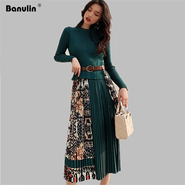 banulin spring elegant knitted patchwork pleated midi dress women long sleeve retro runway printing chic dresses 210603, Black;gray
banulin spring elegant knitted patchwork pleated midi dress women long sleeve retro runway printing chic dresses 210603, Black;gray