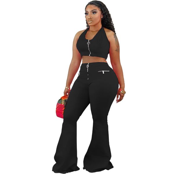 solid two piece set tracksuits halter neck crop and flare bellbottom pants suit fitness outfits zipper up women set, White
solid two piece set tracksuits halter neck crop and flare bellbottom pants suit fitness outfits zipper up women set, White