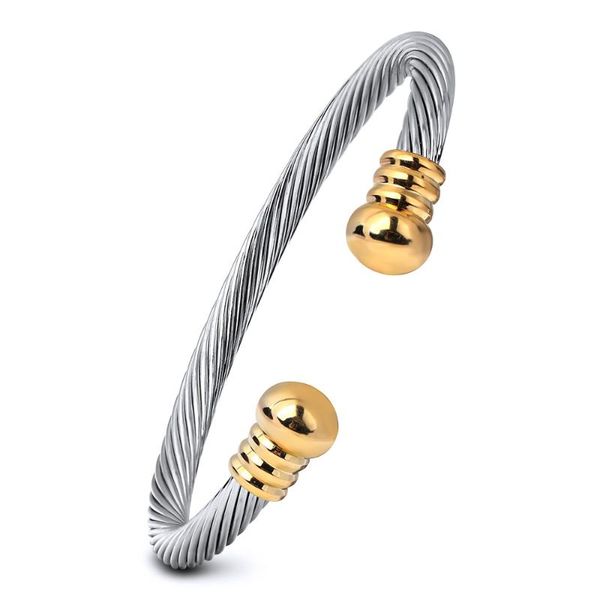 bangle fashion jewelry stainless steel twist cable wire bracelets cuff bangles for women men accessory 60mm, Black
bangle fashion jewelry stainless steel twist cable wire bracelets cuff bangles for women men accessory 60mm, Black