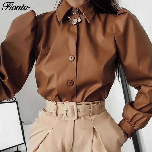 women's blouses & shirts fionto fluffy sleeve women fashion faux leather turn down collar elegant buttons female ladies, White
women's blouses & shirts fionto fluffy sleeve women fashion faux leather turn down collar elegant buttons female ladies, White