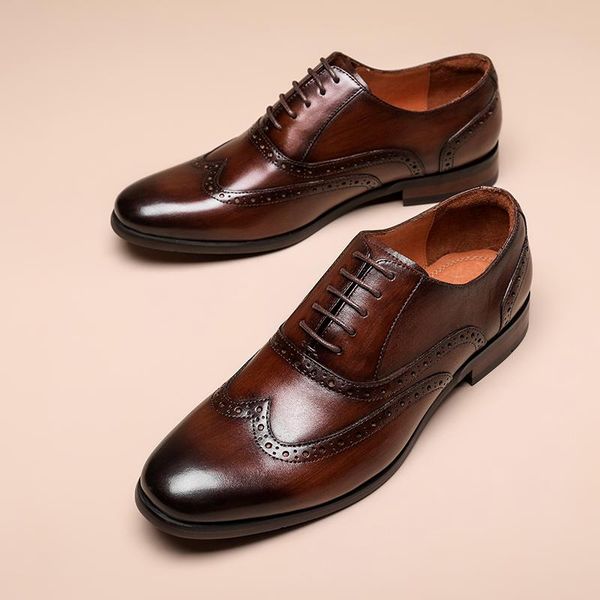 dress shoes 2021men's oxfords brogue sewing style genuine leather low heel rubber spring fall europe and america gentry, Black
dress shoes 2021men's oxfords brogue sewing style genuine leather low heel rubber spring fall europe and america gentry, Black