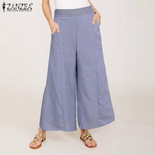 women's pants & capris zanzea 2021 summer solid trousers women wide leg female casual elastic waist pantalon lady pockets bottoms stree, Black;white
women's pants & capris zanzea 2021 summer solid trousers women wide leg female casual elastic waist pantalon lady pockets bottoms stree, Black;white