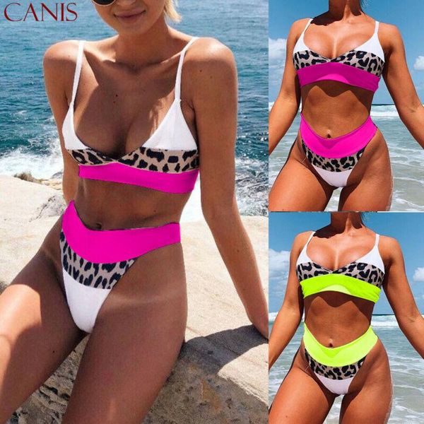 women's swimwear 2021 summer women bikini set leopard pattern patchwork v-neck bandage push up bra high waist thong swimsuit, White;black
women's swimwear 2021 summer women bikini set leopard pattern patchwork v-neck bandage push up bra high waist thong swimsuit, White;black