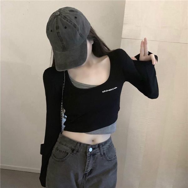 women's t-shirt 2021 autumn short long sleeve o-neck panelled patchwork tee irregular fake two-piece t-shirts casual, White
women's t-shirt 2021 autumn short long sleeve o-neck panelled patchwork tee irregular fake two-piece t-shirts casual, White