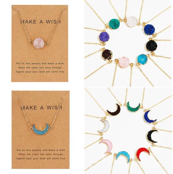fashion moon round faux natural stone resin necklace druzy drusy necklace gold plated link chain necklace for women collars, Silver
fashion moon round faux natural stone resin necklace druzy drusy necklace gold plated link chain necklace for women collars, Silver