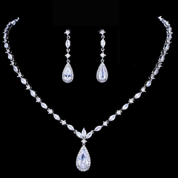 emmaya brand luxury sparkling cubic zirconia crystal zircon flower necklace and earring wedding bridal jewelry sets h1022, Silver
emmaya brand luxury sparkling cubic zirconia crystal zircon flower necklace and earring wedding bridal jewelry sets h1022, Silver