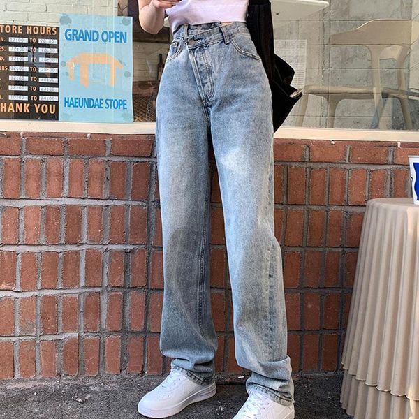women's jeans high waist irregular denim female wide leg for women straight pants mom loose streetwear feamle spring, Blue
women's jeans high waist irregular denim female wide leg for women straight pants mom loose streetwear feamle spring, Blue