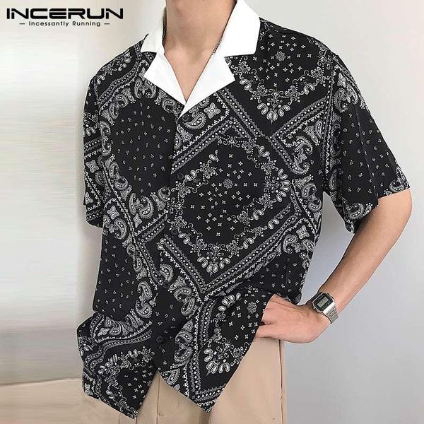 men's casual shirts 2021 men shirt printing turn down collar short sleeve loose streetwear clothing button summer camisas s-3xl incerun, White;black
men's casual shirts 2021 men shirt printing turn down collar short sleeve loose streetwear clothing button summer camisas s-3xl incerun, White;black